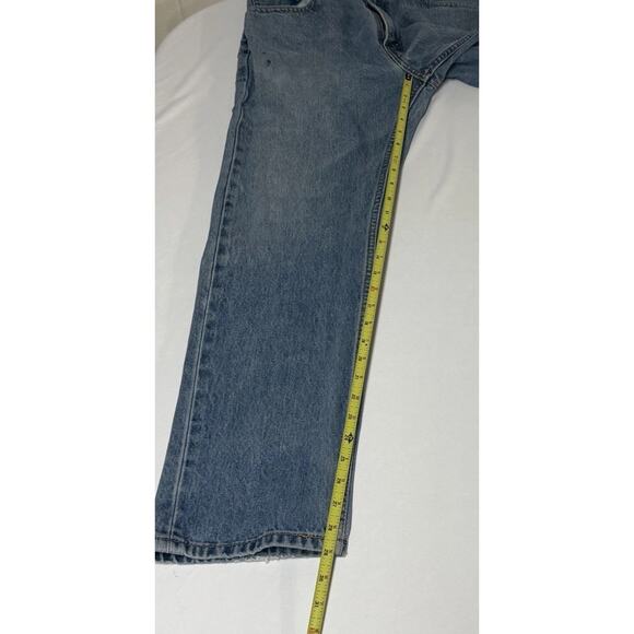 Levi's 505 Jeans Mens 34x30 Regular Fit Straight Leg Blue Wash Denim - Picture 13 of 16